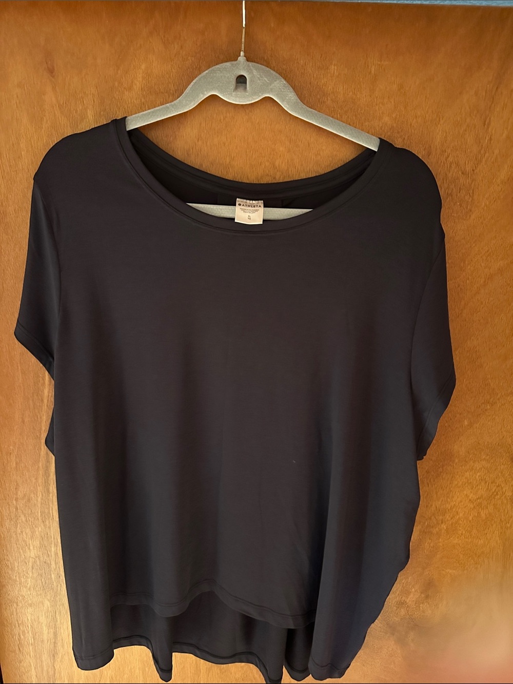 Athleta Black Relaxed Scoop Neck Short Sleeve Top